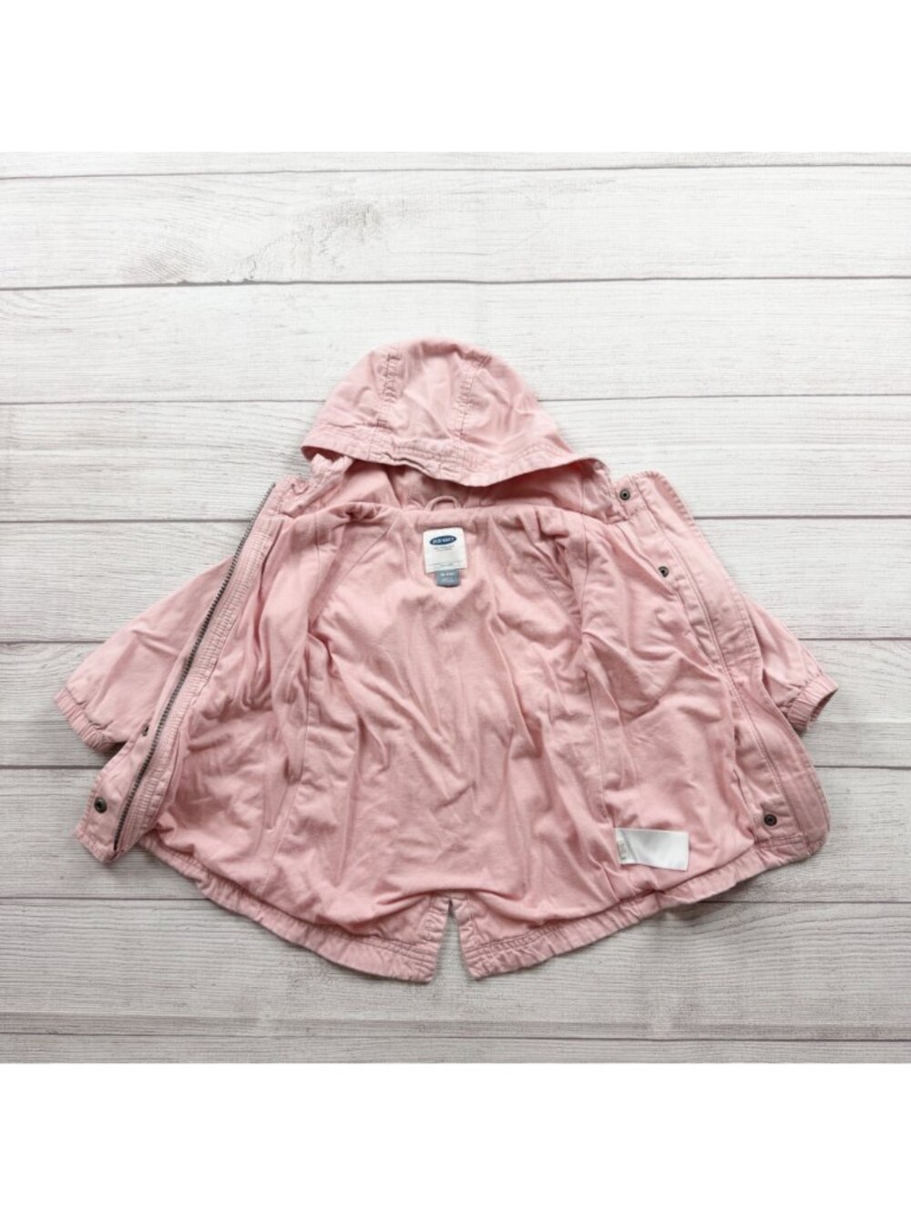 Old Navy Baby Girls Hooded Pink Lightweight Jacket Snap Front 18-24 Months - Picture 3 of 6